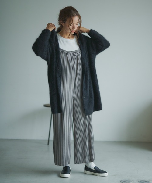 PUAL CE CIN(ピュアルセシン)の「【WEB限定】プリーツサロペット(サロペット/オーバーオール・レディース・グレー/ベージュ/スミクロ・FREE)」の3枚目の写真