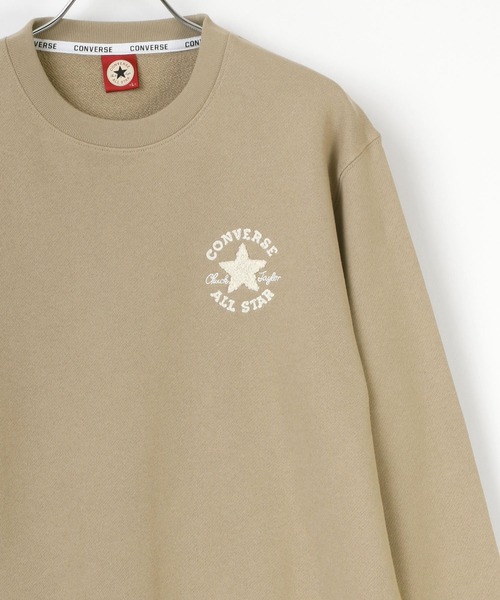 CONVERSE（コンバース）の「CONVERSE/コンバース ロゴ ワンポイント サガラ 刺繍 スウェット トレーナー（スウェット・メンズ・ホワイト/グレー/ブラック/ベージュ/ネイビー/コーラルピンク/ホワイト系その他/ベージュ系その他/ブラウン系その他/ピンク系その他/ホワイト系その他2/ブラック系その他2・M/L/LL）」の9枚目の写真