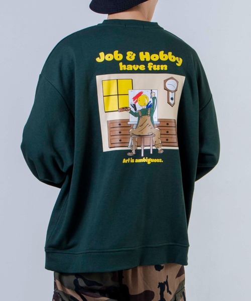 WEGO（ウィゴー）の「WEGO/レトロヒューマンロゴビッグプルオーバー（スウェット・メンズ・ホワイト/ダークグリーン/パープル/スミクロ・MEDIUM/LARGE）」の3枚目の写真