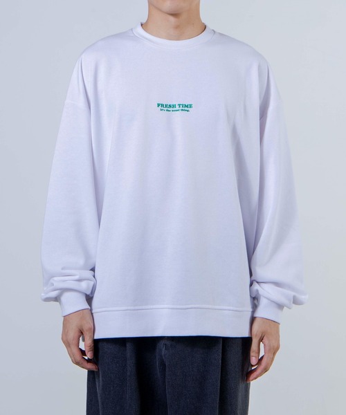 WEGO（ウィゴー）の「WEGO/レトロヒューマンロゴビッグプルオーバー（スウェット・メンズ・ホワイト/ダークグリーン/パープル/スミクロ・MEDIUM/LARGE）」の7枚目の写真