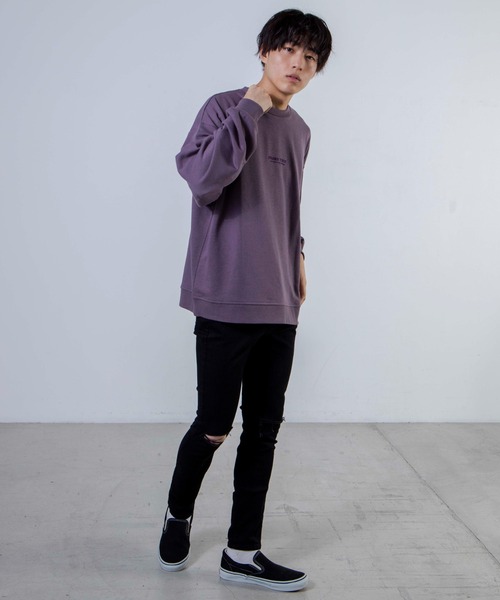 WEGO（ウィゴー）の「WEGO/レトロヒューマンロゴビッグプルオーバー（スウェット・メンズ・ホワイト/ダークグリーン/パープル/スミクロ・MEDIUM/LARGE）」の5枚目の写真