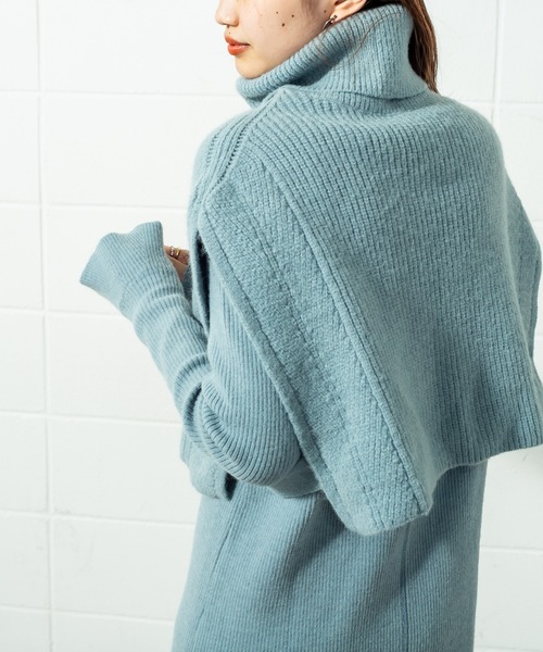 mystic（ミスティック）の「ポンチョベストセットワンピース（ワンピース・レディース・ブラック/ブルー/アイボリー/モカ・FREE）」の4枚目の写真