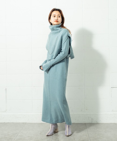 mystic（ミスティック）の「ポンチョベストセットワンピース（ワンピース・レディース・ブラック/ブルー/アイボリー/モカ・FREE）」の5枚目の写真