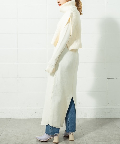 mystic（ミスティック）の「ポンチョベストセットワンピース（ワンピース・レディース・ブラック/ブルー/アイボリー/モカ・FREE）」の15枚目の写真