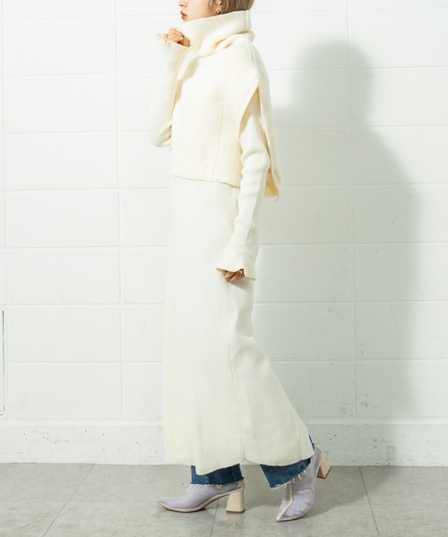 mystic（ミスティック）の「ポンチョベストセットワンピース（ワンピース・レディース・ブラック/ブルー/アイボリー/モカ・FREE）」の13枚目の写真