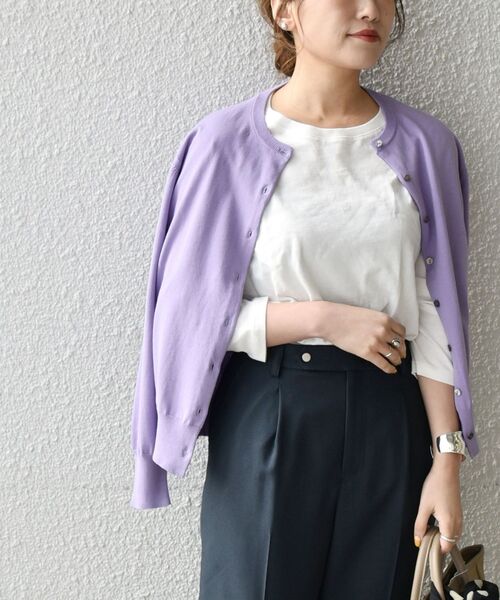 カーディガン カーディガン ボレロ クルーネック カラー ニット Any Ships Any シップス Ships カラー For ファインコットン クルーネック エニィ のファッション 高価値人気殺到 カーディガン ボレロ