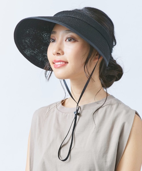 milsa（ミルサ）の「【milsa】風とば～ぬ 洗えるドットクリップバイザー（サンバイザー・レディース・ネイビー/ブラック/グレー・FREE）」の2枚目の写真