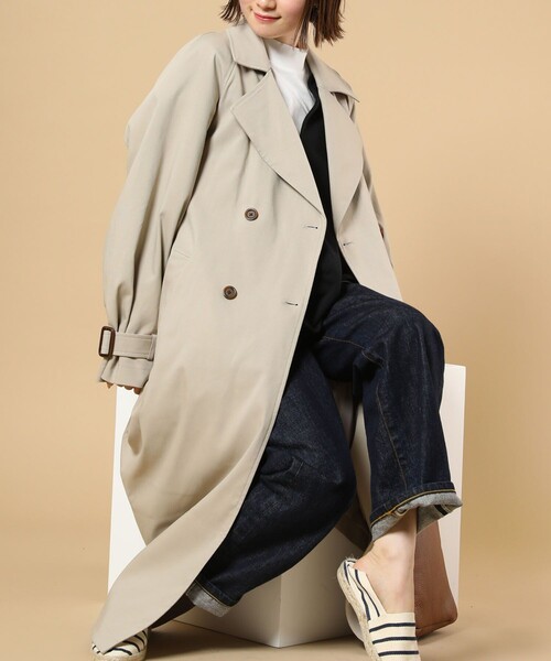 FREAK'S STORE（フリークスストア）の「袖ボリュームトレンチコート（トレンチコート・レディース・ブラック/ベージュ/ブルーグリーン・ﾌﾘ-）」の20枚目の写真