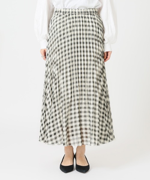La TOTALITE - 最終sale⭐︎ラトータリテ❤︎チェック ツイード フリンジトップス セール】《追加2》シアーチェックフレアスカート（スカート