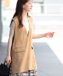 Ray BEAMS | Ray BEAMS / Vネック ロング ベスト(ベスト)