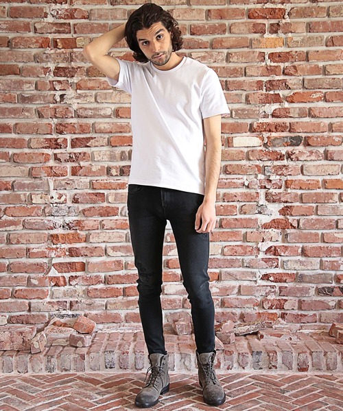 RATTLE TRAP（ラトルトラップ）の「スパンフライス半袖Tシャツ（Tシャツ/カットソー・メンズ・杢グレー/チャコール/ブラック/ホワイト/ホワイト×ブラック・L/M/S）」の8枚目の写真