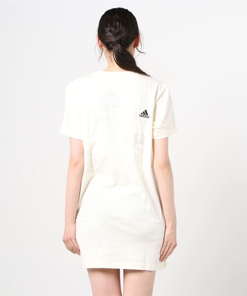 adidas（アディダス）の「アディダス adidas WLogoGRFXTeeDress（ワンピース・レディース・オフホワイト/ブラック・M/S/XL/L）」の3枚目の写真