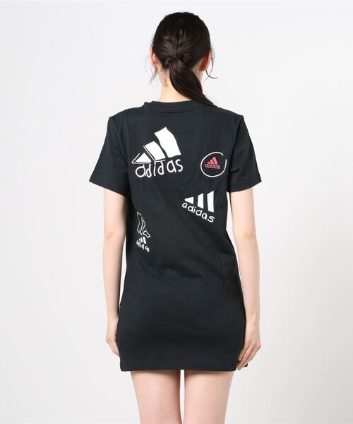 adidas（アディダス）の「アディダス adidas WLogoGRFXTeeDress（ワンピース・レディース・オフホワイト/ブラック・M/S/XL/L）」の5枚目の写真