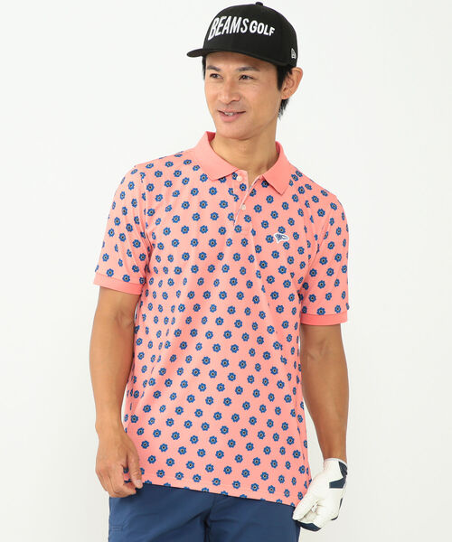 BEAMS GOLF ORANGE LABEL / NEW フラワー ポロシャツ