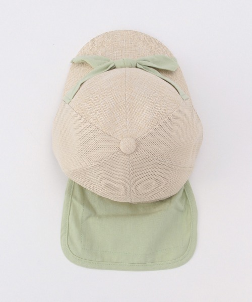 petit main（プティマイン）の「接触冷感 日よけ布つきリボンキャップ（キャップ・キッズ・ベージュ/アイボリー/ライトピンク・52cm/50cm/54cm）」の12枚目の写真