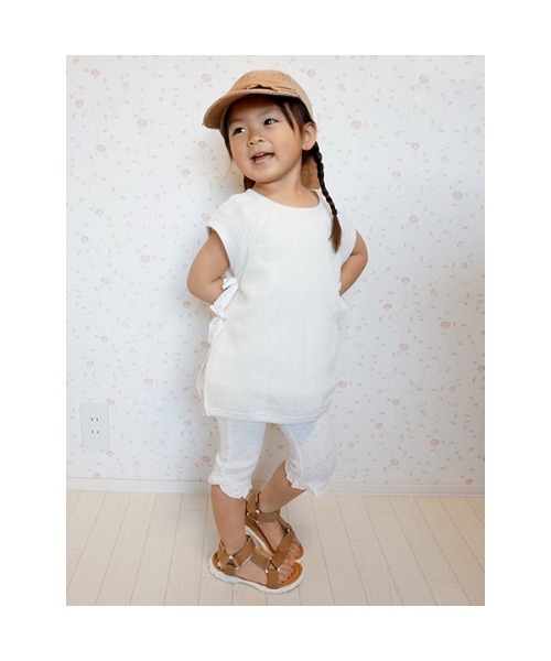 petit main（プティマイン）の「接触冷感 日よけ布つきリボンキャップ（キャップ・キッズ・ベージュ/アイボリー/ライトピンク・52cm/50cm/54cm）」の17枚目の写真