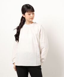 Samansa Mos2 | 衿シャーリングブラウス(シャツ/ブラウス)