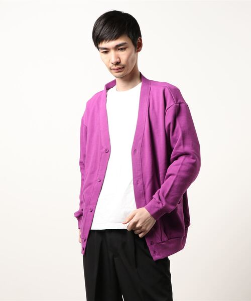 Oriens JOURNAL STANDARD（オリエンス ジャーナルスタンダード）の「コットンスウェットVカーディガン（カーディガン/ボレロ・メンズ・スカイブルー/パープル/ネイビー/アイボリー・MEDIUM/LARGE）」の9枚目の写真