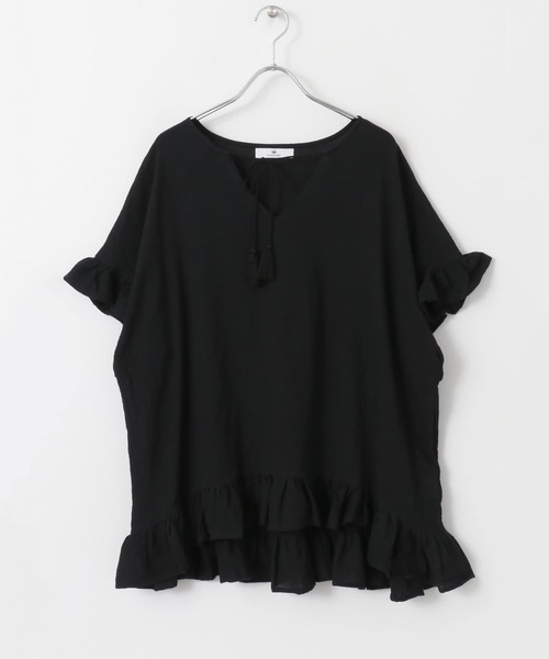 URBAN RESEARCH Sonny Label（アーバンリサーチサニーレーベル）の「楊柳フリルチュニック∴（チュニック・レディース・オフホワイト/オレンジ・FREE）」の8枚目の写真