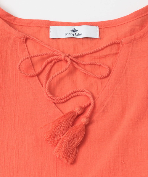 URBAN RESEARCH Sonny Label（アーバンリサーチサニーレーベル）の「楊柳フリルチュニック∴（チュニック・レディース・オフホワイト/オレンジ・FREE）」の7枚目の写真