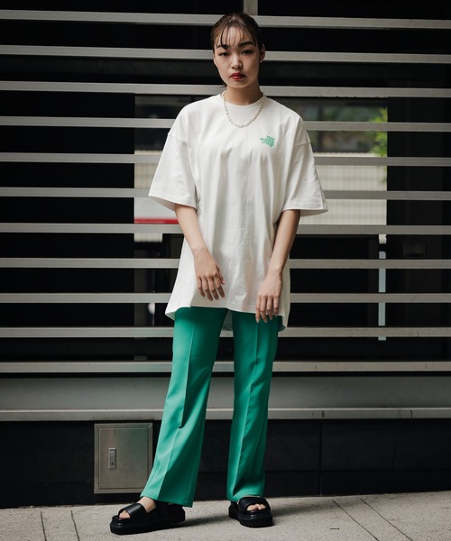 PBLIM（ページボーイリム）の「【S/M/L】【PAGEBOYLIM】サマーカラーフレアスラックス（スラックス・レディース・ブルー/ブラック/グレイッシュベージュ/レッド/グリーン・LARGE/SMALL/MEDIUM）」の7枚目の写真