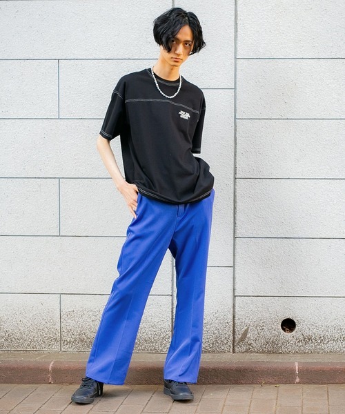 PBLIM（ページボーイリム）の「【S/M/L】【PAGEBOYLIM】サマーカラーフレアスラックス（スラックス・レディース・ブルー/ブラック/グレイッシュベージュ/レッド/グリーン・LARGE/SMALL/MEDIUM）」の8枚目の写真