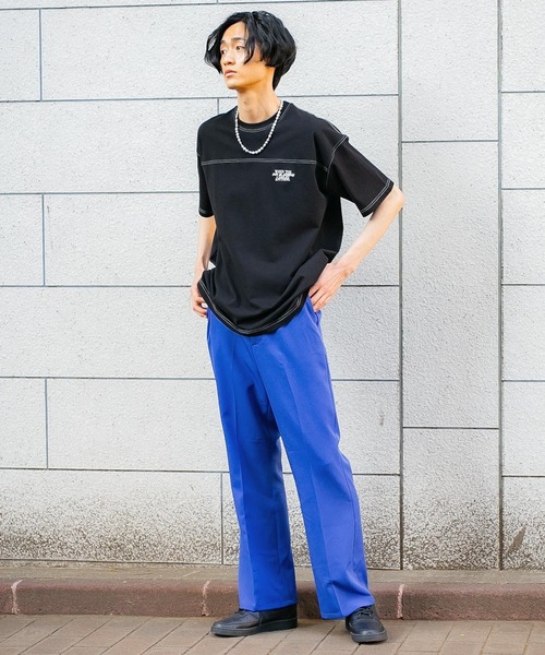 PBLIM（ページボーイリム）の「【S/M/L】【PAGEBOYLIM】サマーカラーフレアスラックス（スラックス・レディース・ブルー/ブラック/グレイッシュベージュ/レッド/グリーン・LARGE/SMALL/MEDIUM）」の9枚目の写真