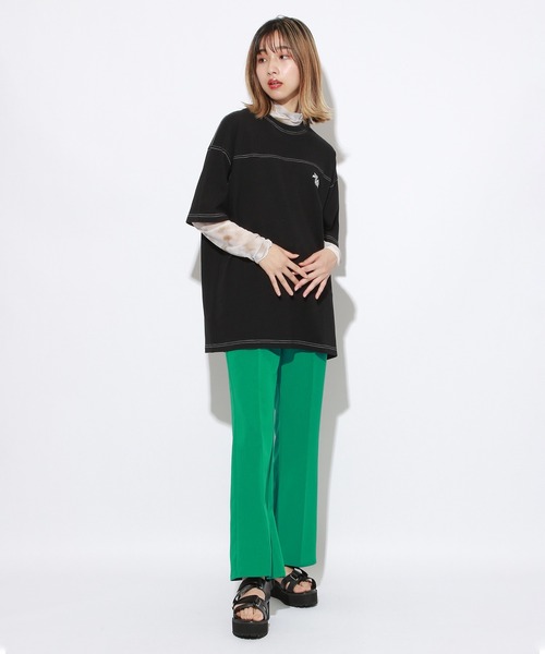 PBLIM（ページボーイリム）の「【S/M/L】【PAGEBOYLIM】サマーカラーフレアスラックス（スラックス・レディース・ブルー/ブラック/グレイッシュベージュ/レッド/グリーン・LARGE/SMALL/MEDIUM）」の20枚目の写真