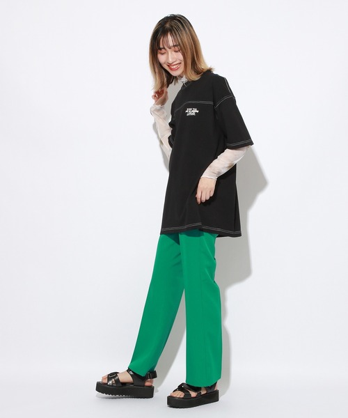 PBLIM（ページボーイリム）の「【S/M/L】【PAGEBOYLIM】サマーカラーフレアスラックス（スラックス・レディース・ブルー/ブラック/グレイッシュベージュ/レッド/グリーン・LARGE/SMALL/MEDIUM）」の22枚目の写真