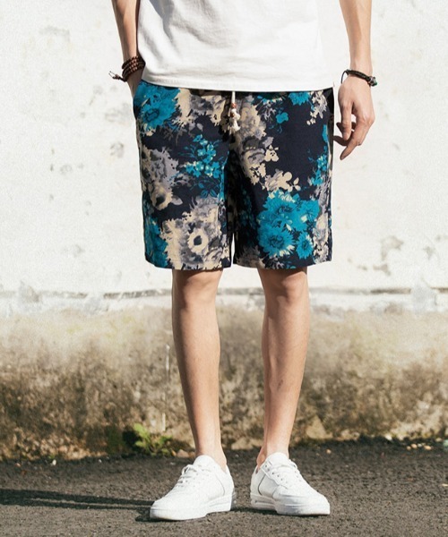 KOR（ケーオーアール）の「総柄リラックスハーフパンツ（その他パンツ・メンズ・ブラック/ネイビー/ピンク/ブルー/ブラック×ホワイト/ブラック系その他/ピンク系その他/ブラック×イエロー・M/L/XL）」の6枚目の写真