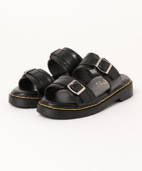 SpRay(スプレイ)の「バックルベルトサンダル(サンダル・レディース・ホワイト/ブラック/ブラック系その他・SMALL/MEDIUM/LARGE)」の3枚目の写真