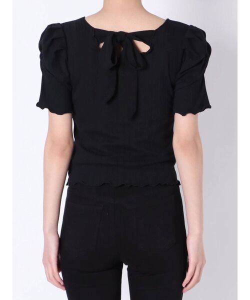 dazzlin（ダズリン）の「ボートメローバックリボン半袖TOPS（Tシャツ/カットソー・レディース・ブラック/オフホワイト/モカ/アイボリー・FREE）」の22枚目の写真