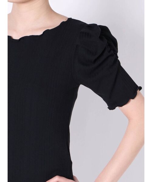 dazzlin（ダズリン）の「ボートメローバックリボン半袖TOPS（Tシャツ/カットソー・レディース・ブラック/オフホワイト/モカ/アイボリー・FREE）」の20枚目の写真