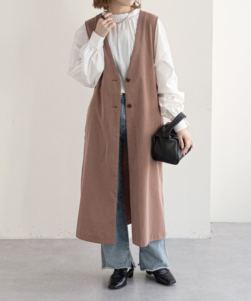 【WEB限定】Vネックロングベスト