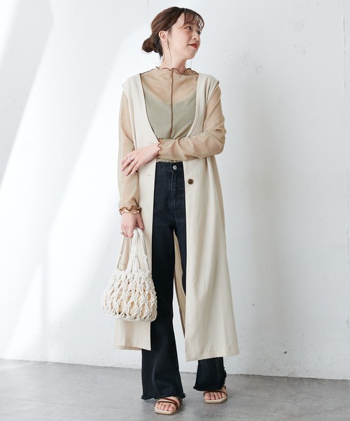 【WEB限定】Vネックロングベスト