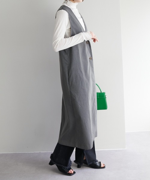 【WEB限定】Vネックロングベスト