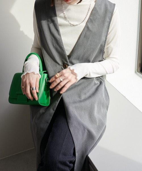 【WEB限定】Vネックロングベスト