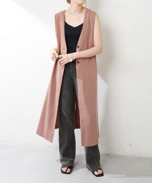 【WEB限定】Vネックロングベスト