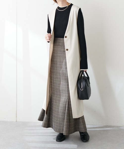 【WEB限定】Vネックロングベスト