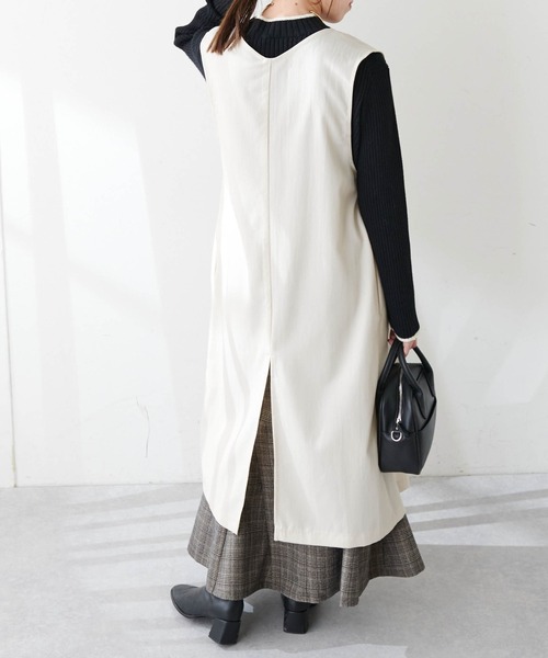 【WEB限定】Vネックロングベスト