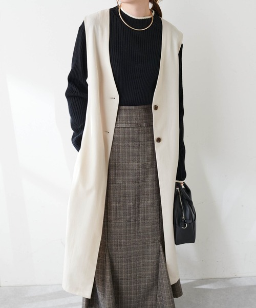 【WEB限定】Vネックロングベスト