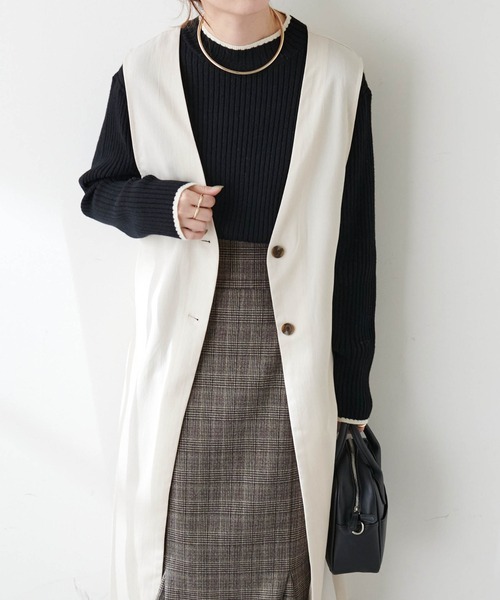 【WEB限定】Vネックロングベスト