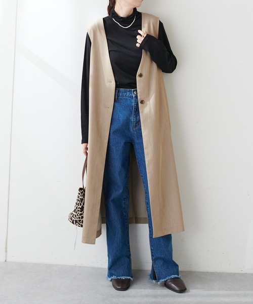 【WEB限定】Vネックロングベスト