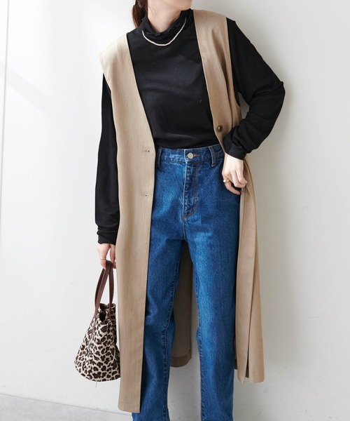 【WEB限定】Vネックロングベスト