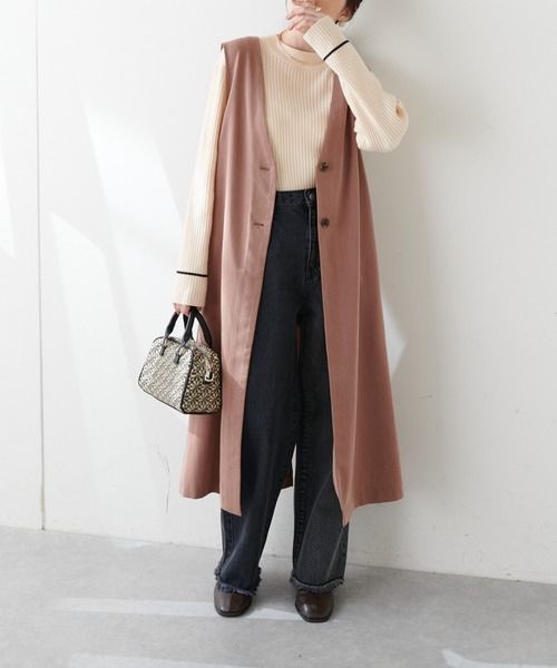 【WEB限定】Vネックロングベスト