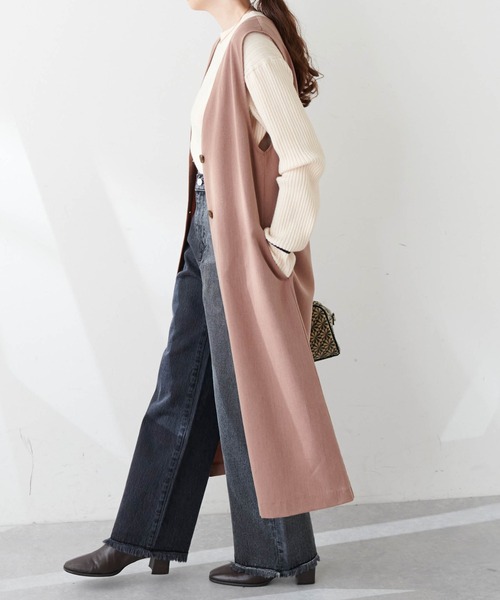【WEB限定】Vネックロングベスト