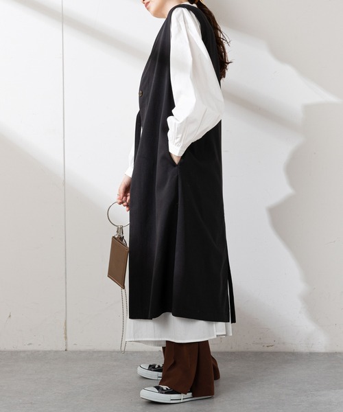 【WEB限定】Vネックロングベスト