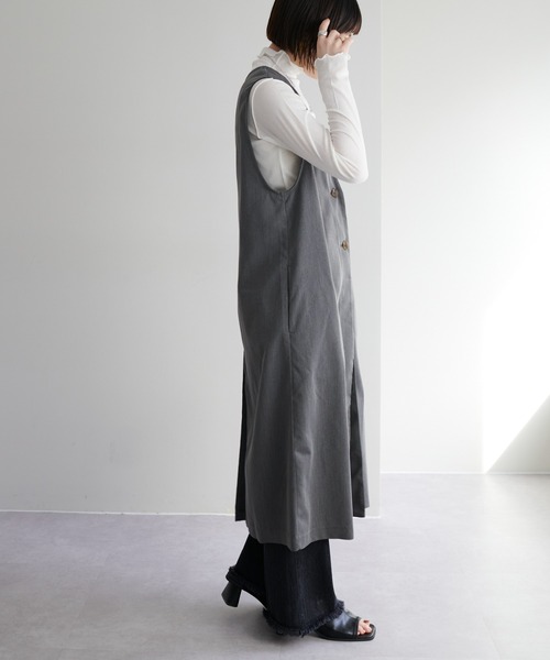 【WEB限定】Vネックロングベスト