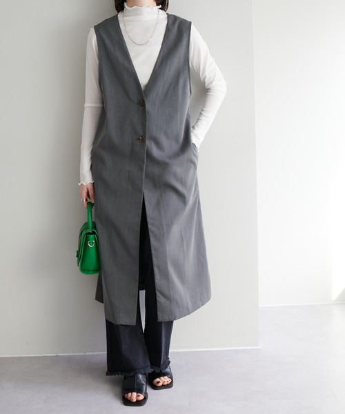 【WEB限定】Vネックロングベスト