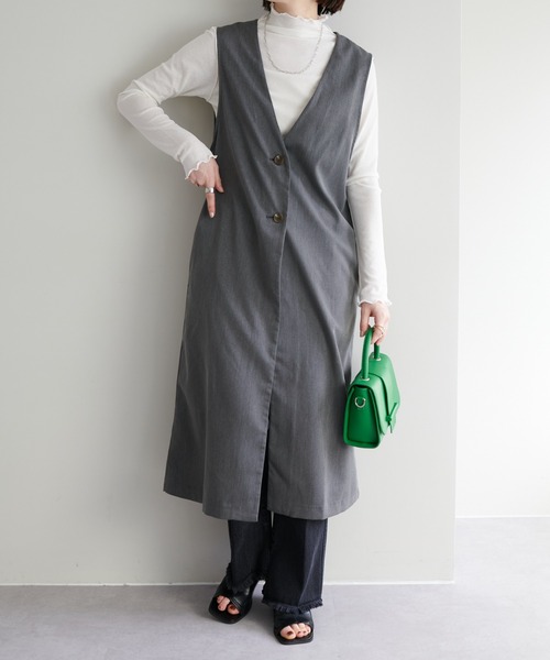 【WEB限定】Vネックロングベスト